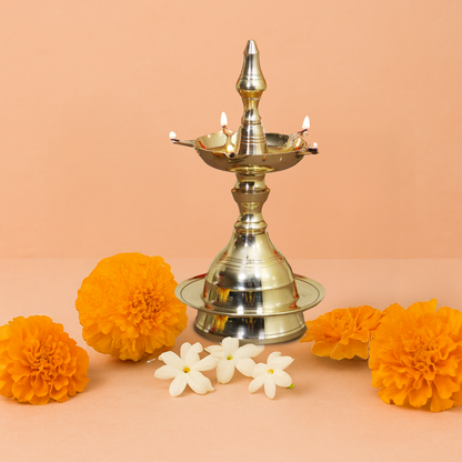 Brass Kerala Fancy Pillar Diya (Pital Kerala Sundar Stambh Deepak)