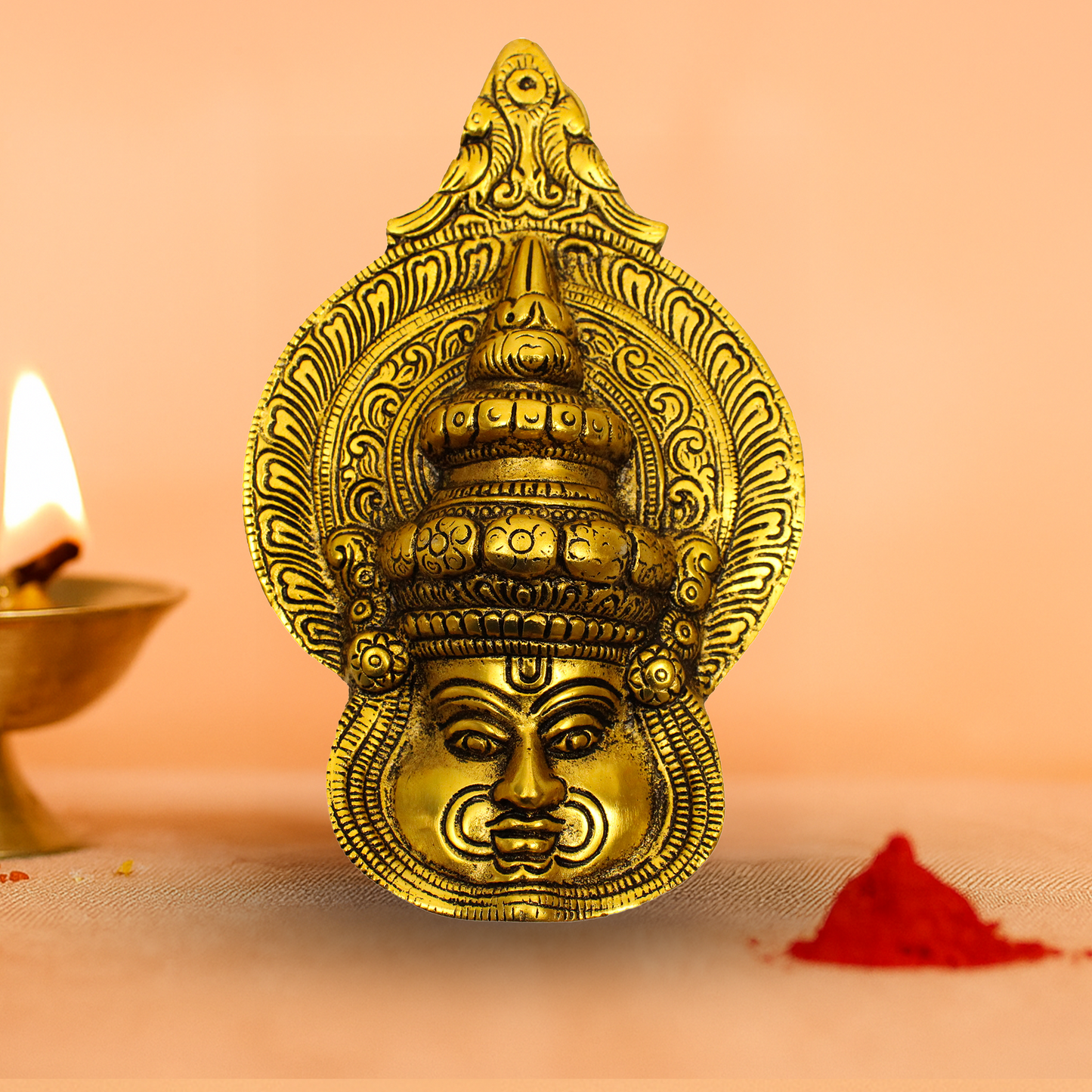 Oxidised Gold Finished Kathakali Idol (Kerala Dance Murti)
