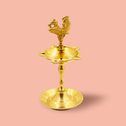 Peacock Handcrafted Brass Diya- KV Annam