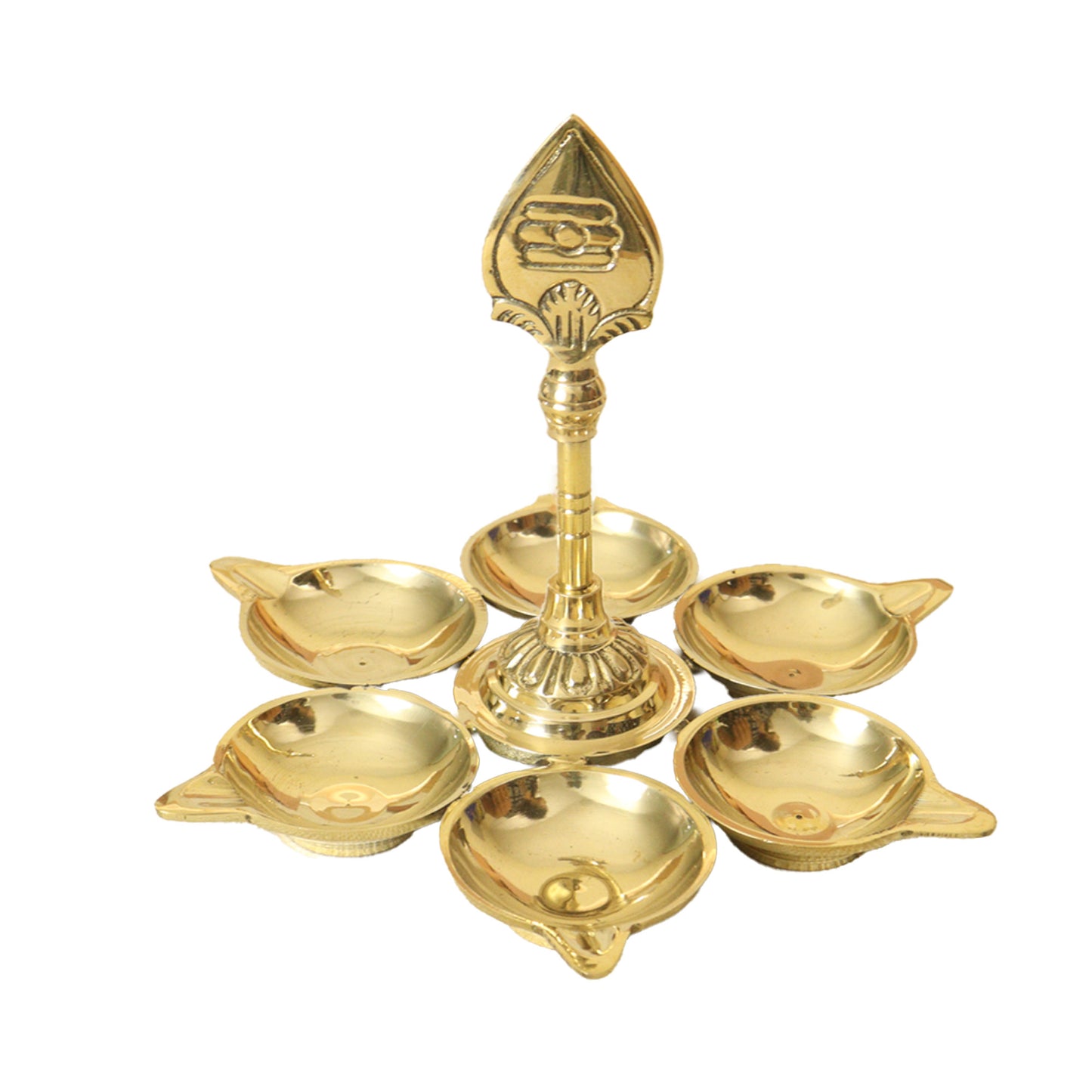 Brass Arumuga Diya with Vel[Small]