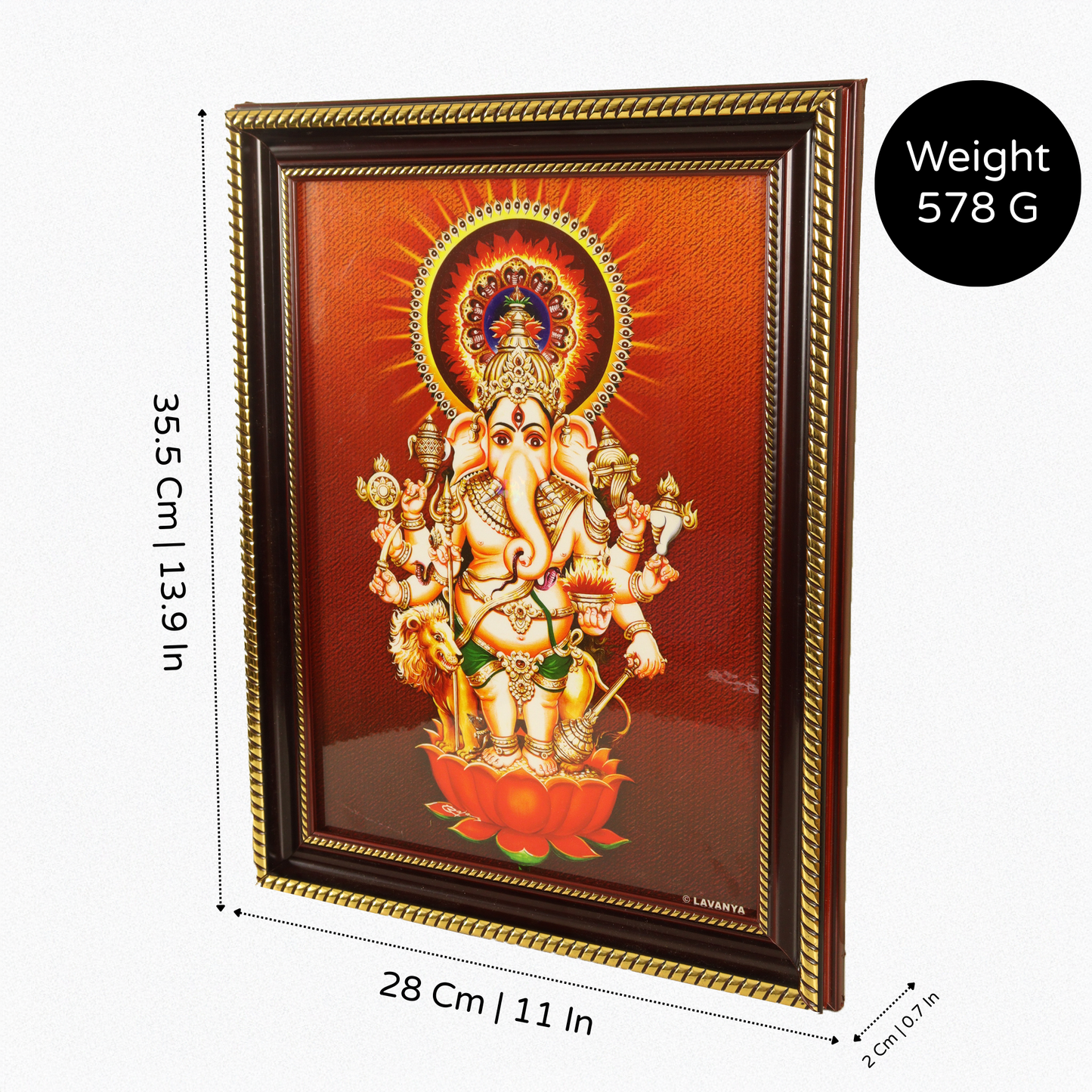 Plastic  Gold God photo frame kan Dristi vinayagar