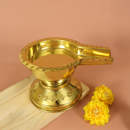 Brass Abhishek Patra Plate Tray / Purna Patra Stand