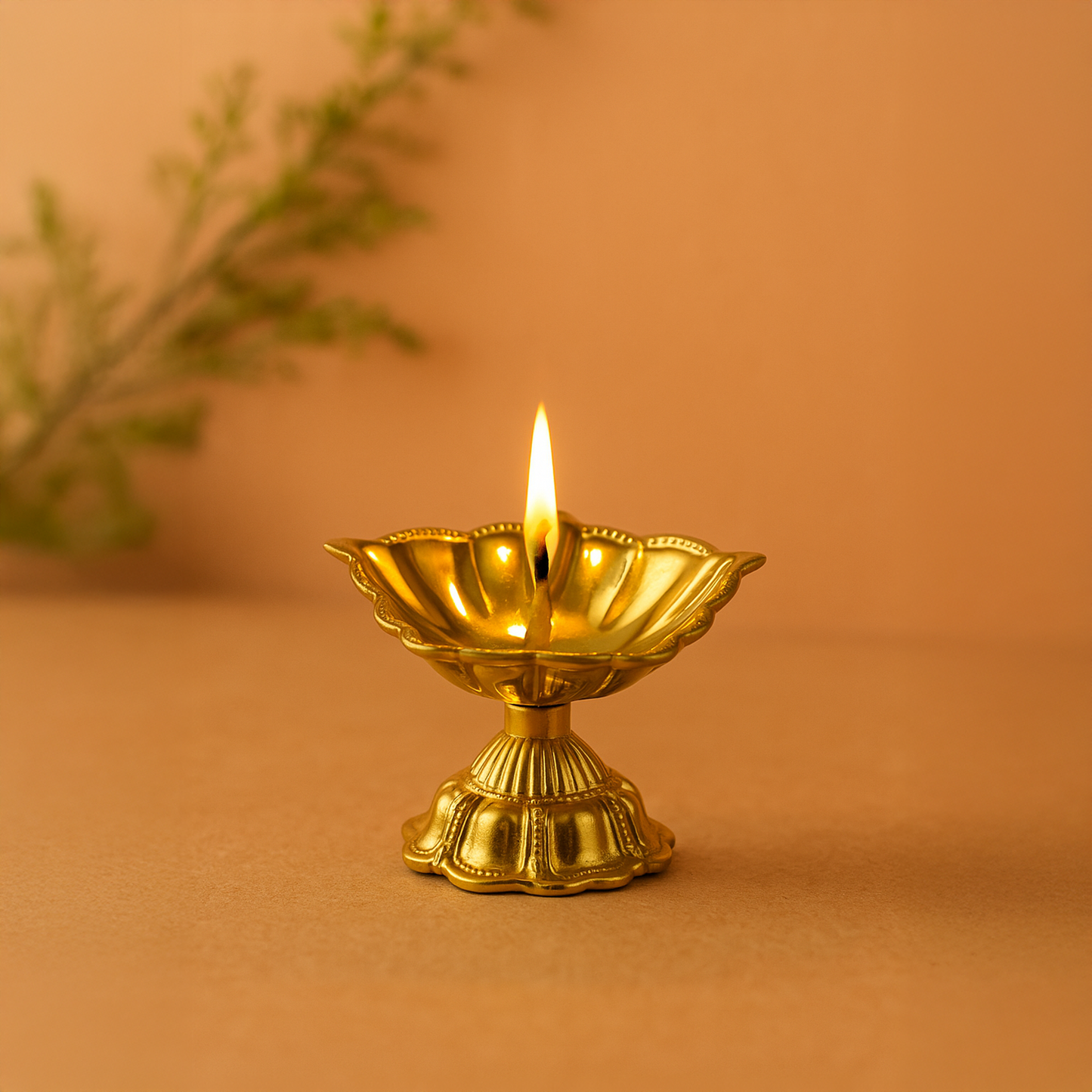 Brass Star Diya (Pital Tara Deepak / Nakshatra Lamp)