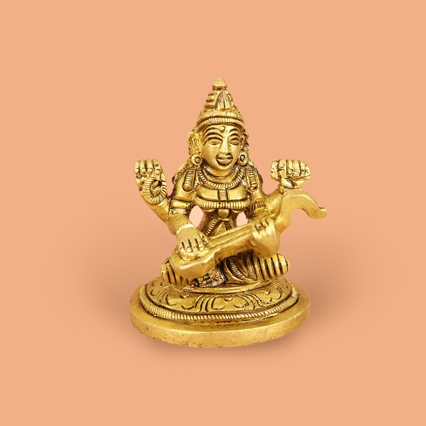 सरस्वती पीतल मंदिर मूर्ति
