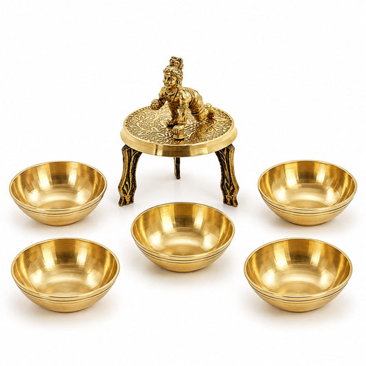 Divine Laddu Gopal/Chowki Combo Set