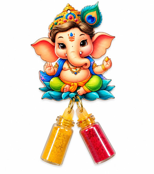 Mini Bottle Haldi Kumkum - Baby Ganesha