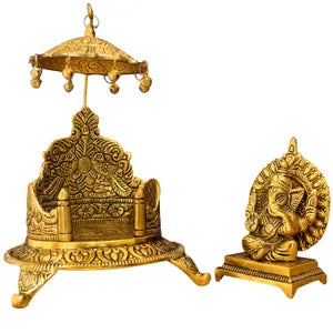 ऑक्सीकृत गणेश सिंहासन मूर्ति