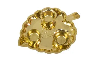 Brass 3 Bowl Leaf Thali-Big