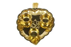 Brass 3 Bowl Leaf Thali-Big