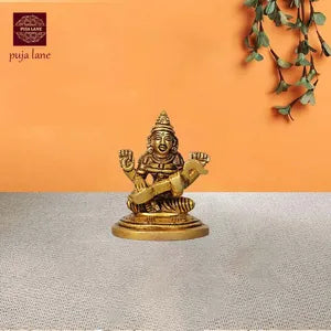 सरस्वती पीतल मंदिर मूर्ति