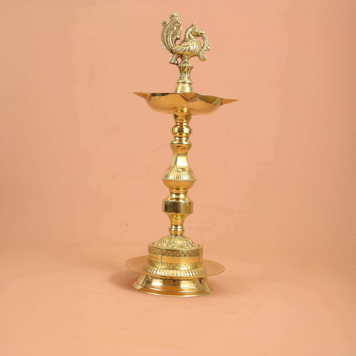 Brass Peacock Diya - KV Annam Large size-10