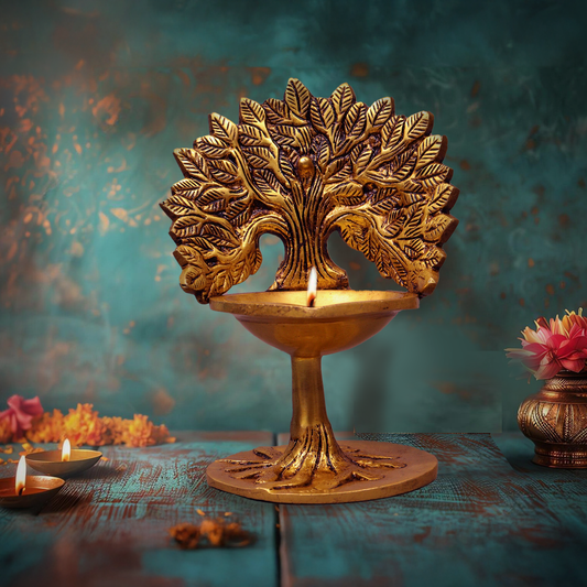Brass Kalpvriksha Tree Diya