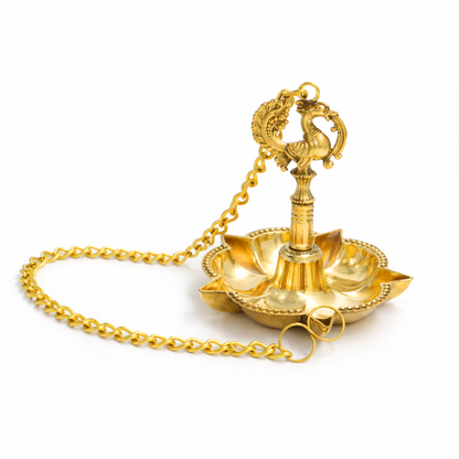 Brass Hanging Diya with Chain