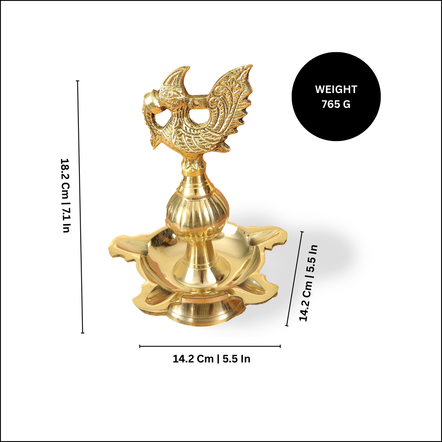 Brass peacock hanging diya