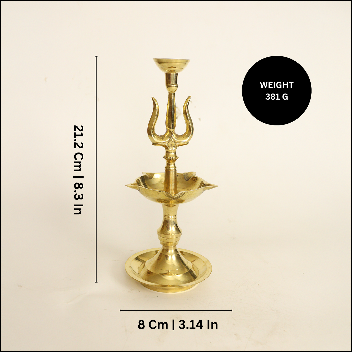 Brass Diya with Trishul