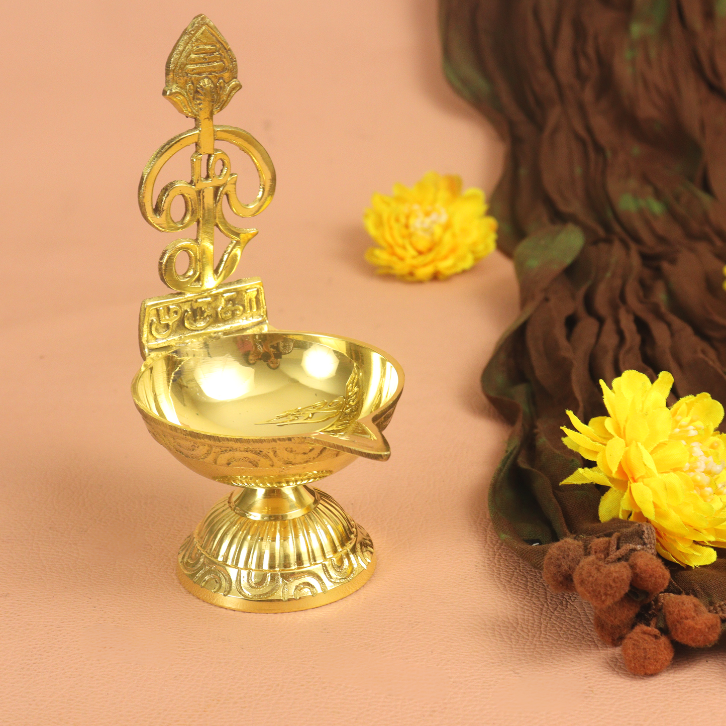 Brass OM Murugan Diya (Pital Aum Kartikeya Deepak)