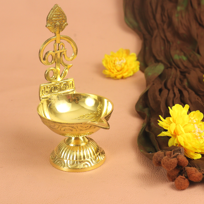 Brass OM vel Murugan Diya
