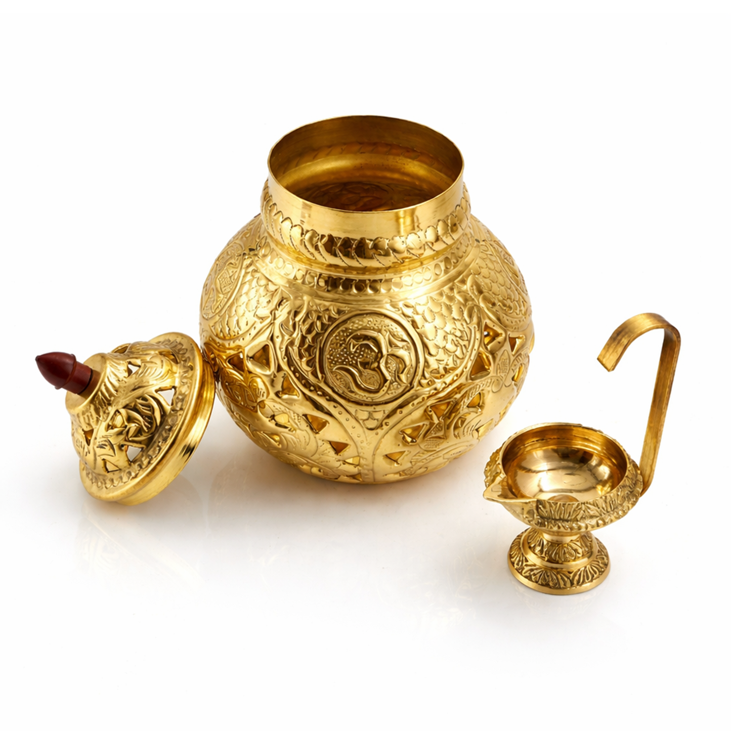 Traditional Brass Garba Deepam for Navratri Pooja-Weight: 580g