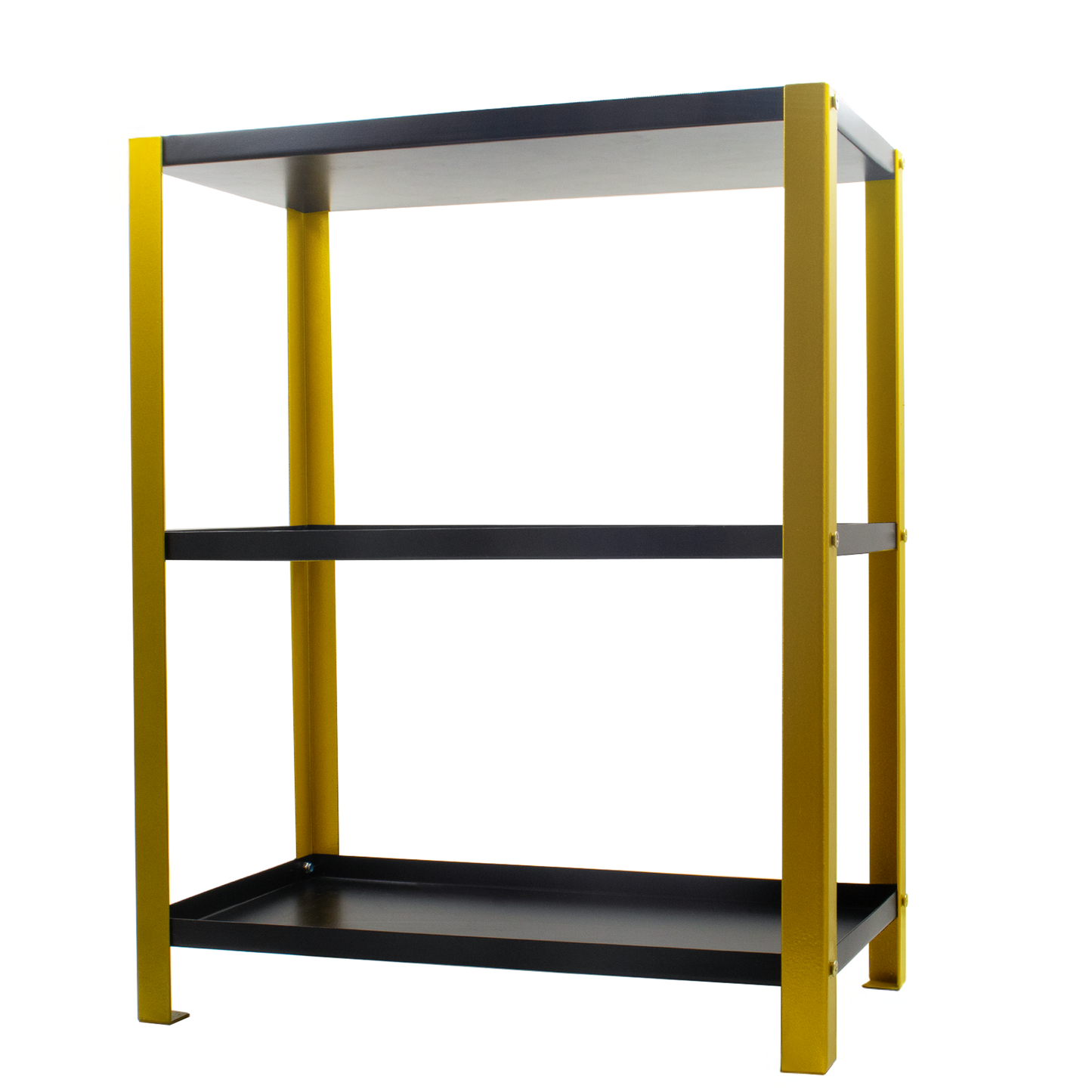 Djuize Pooja Shelf for Home Temple|Elegant Pooja Rack Design with Golden Stem& Black Shelves|Small Puja Shelf|Pooja Stand Design|Pooja Shelf in Living Room|Puja Room Shelves| Pooja Almirah Design-Metal 3 tier Rack shelf Gold stem with black tray