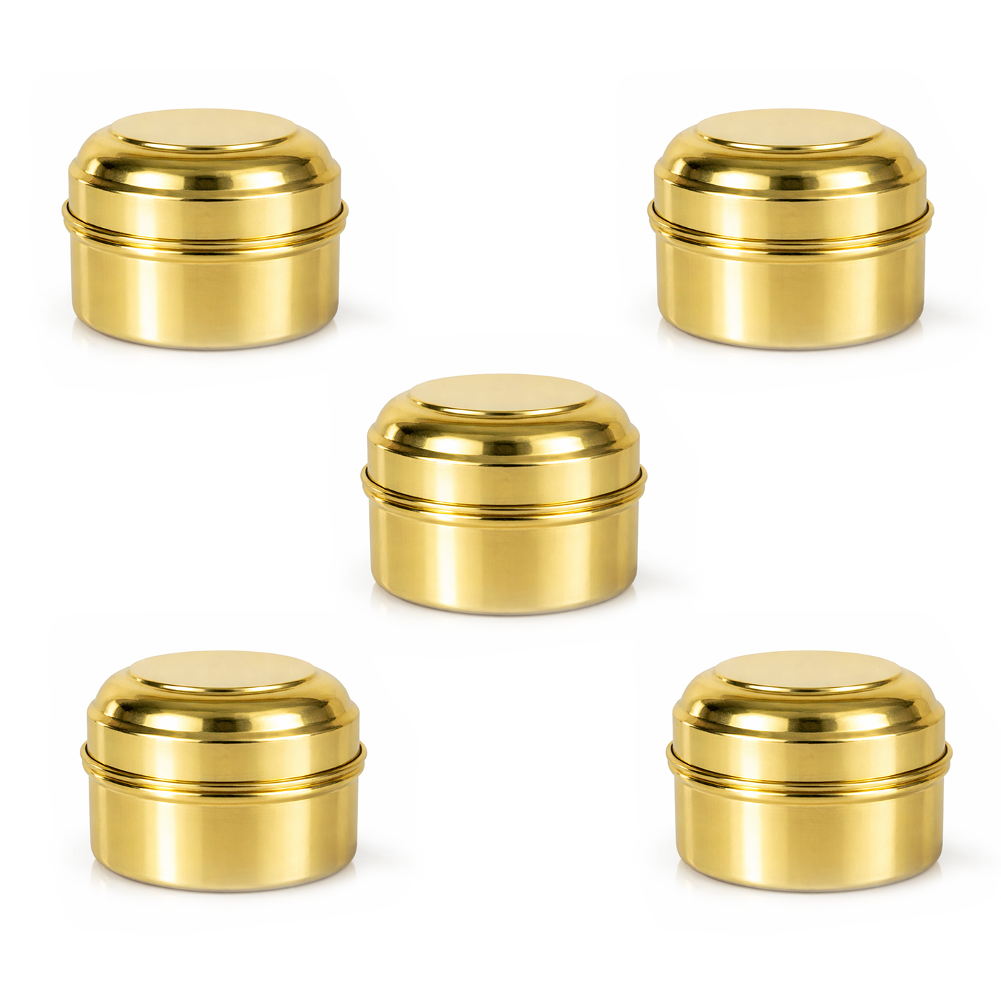 Brass Box Pooja-Dabbi Pack of 5 (Size 0)