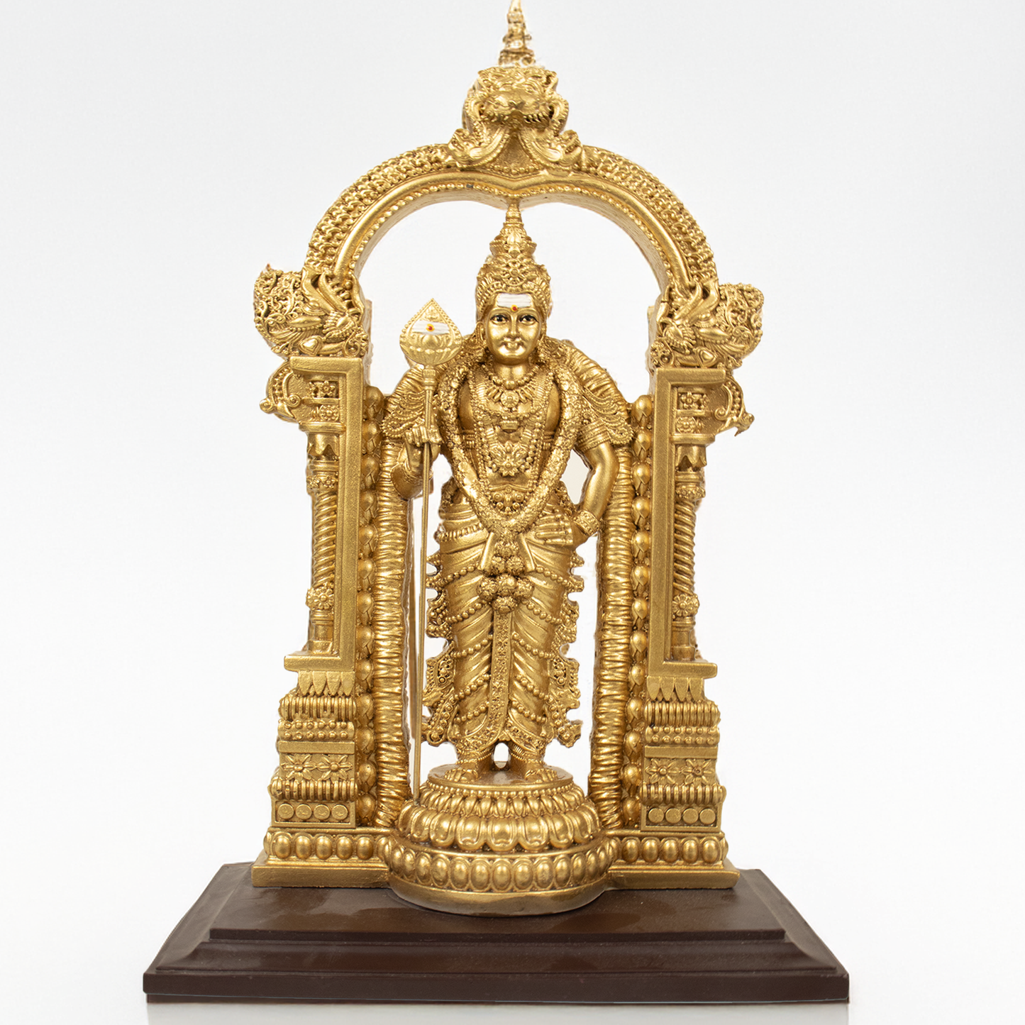 Resin Fiber Arch Murugar Gold - 9 inch (Mehrab Murugan Murti)