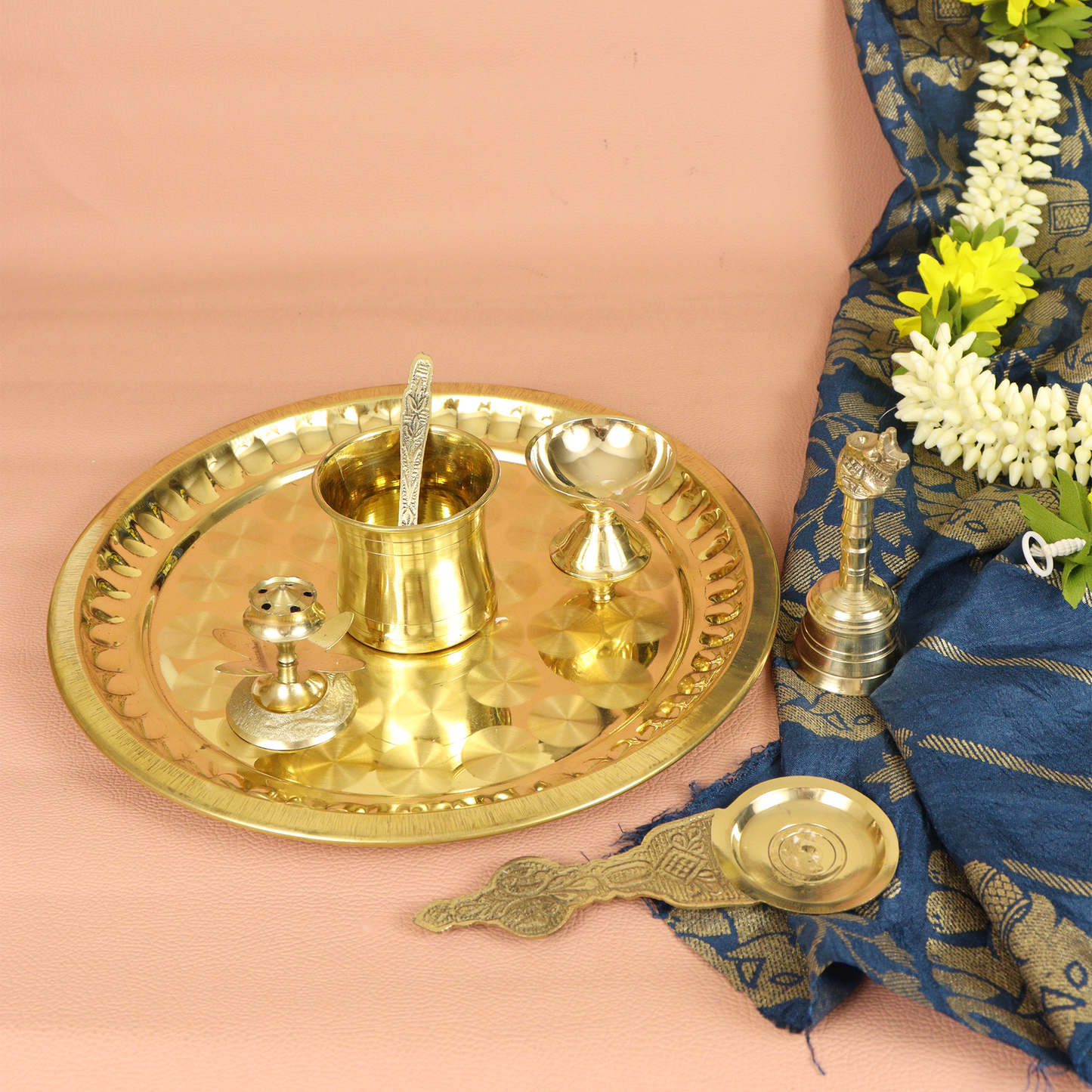 रिंग प्लेट पूजा उपहार सेट