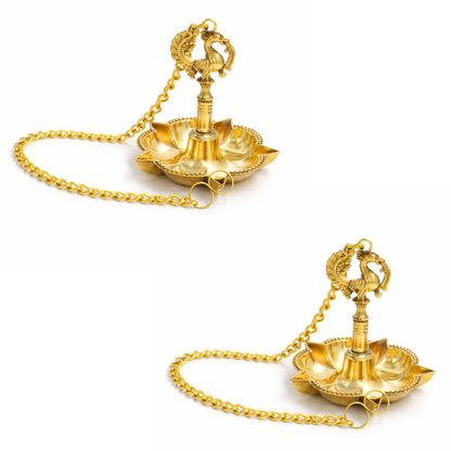 Brass Hanging Diya with Chain
