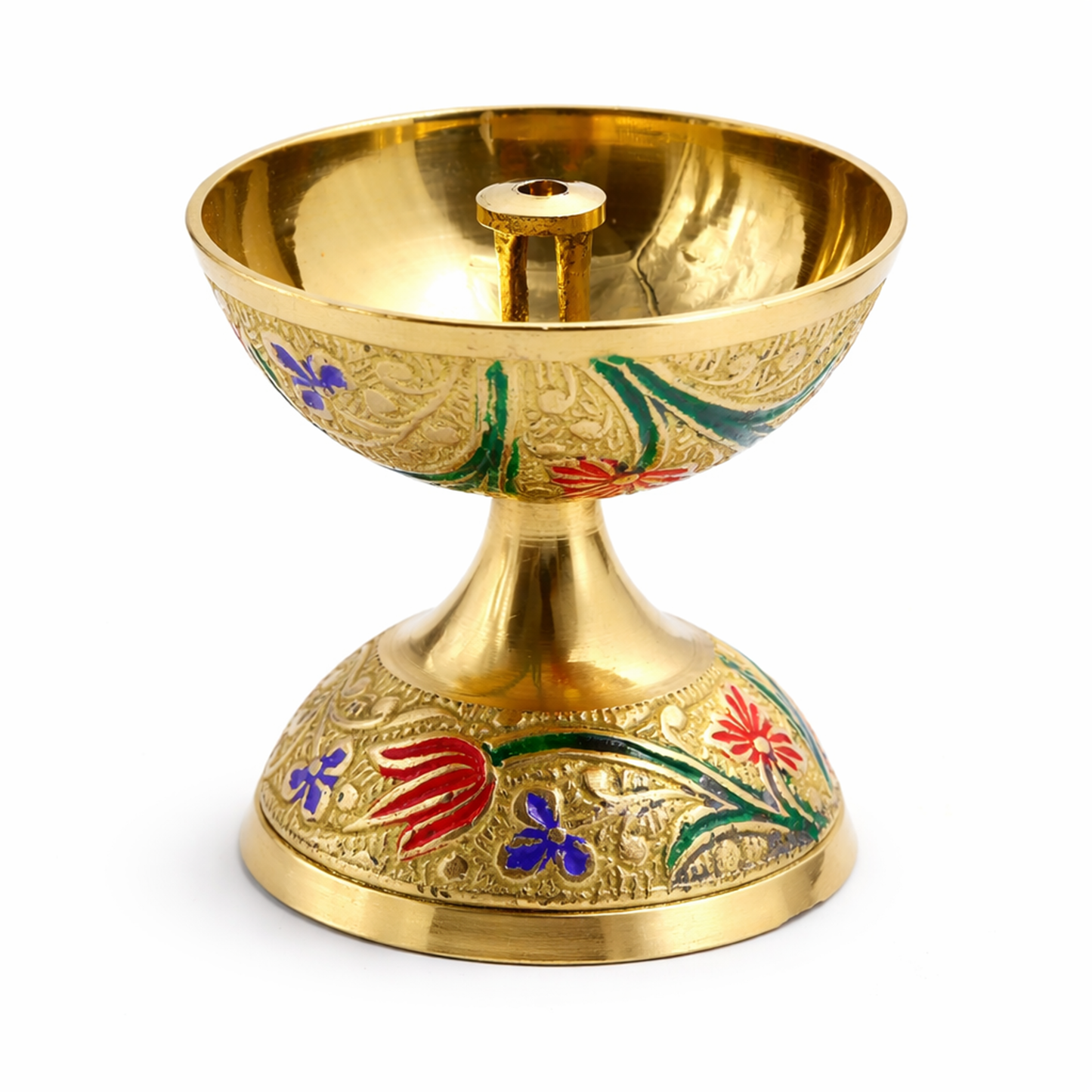 Brass Enamel Designed Diya Deepak Deepam-Deepak Diya(90g)