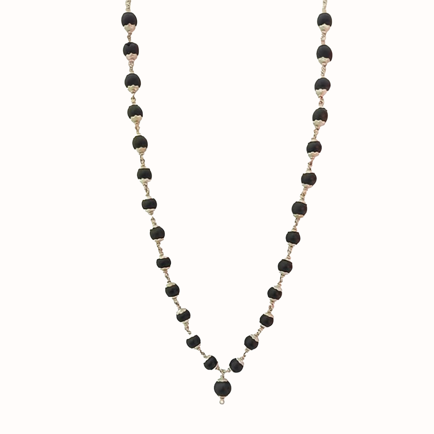 Karungali Silver Gs malai 8mm