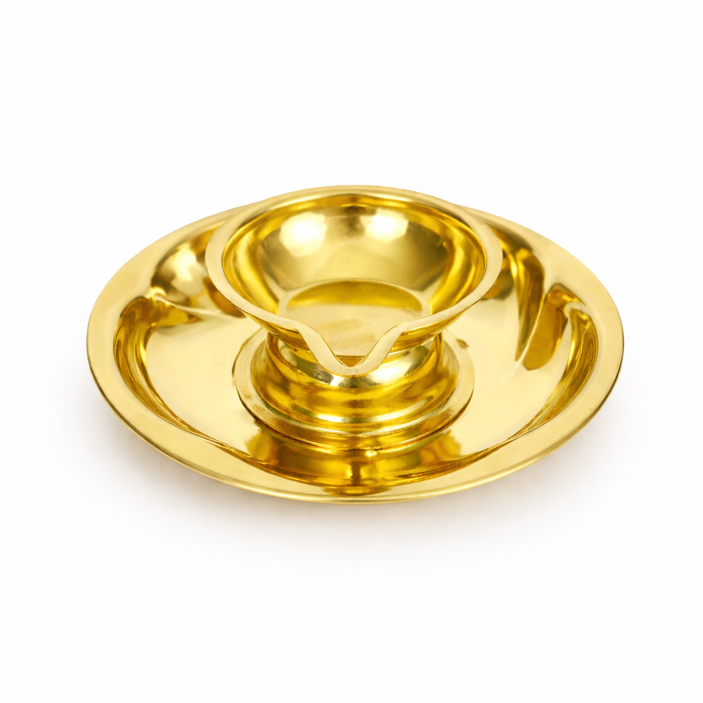 Traditional Brass Diya for Puja-Lotus Diya(Size-3)