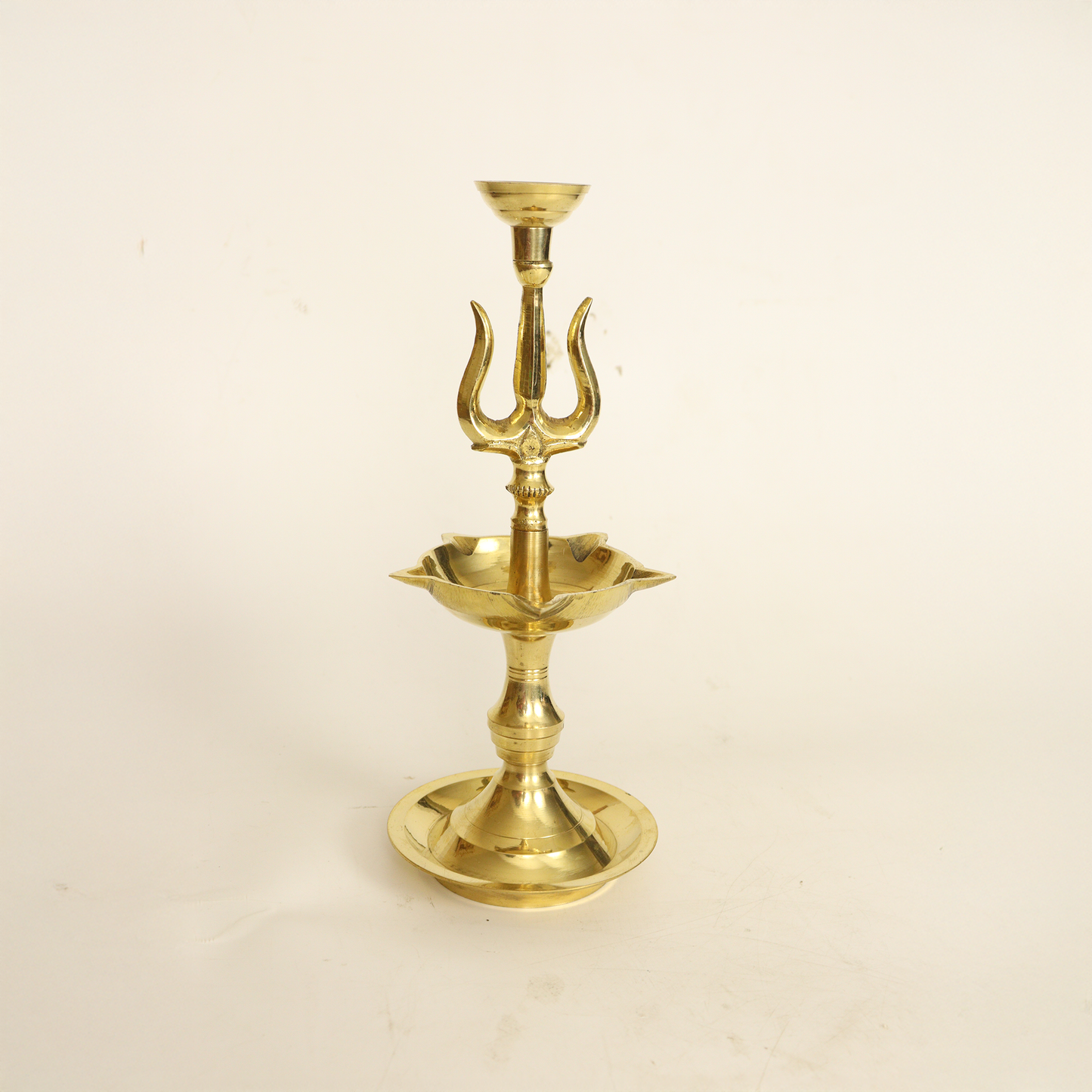 Brass Diya with Trishul