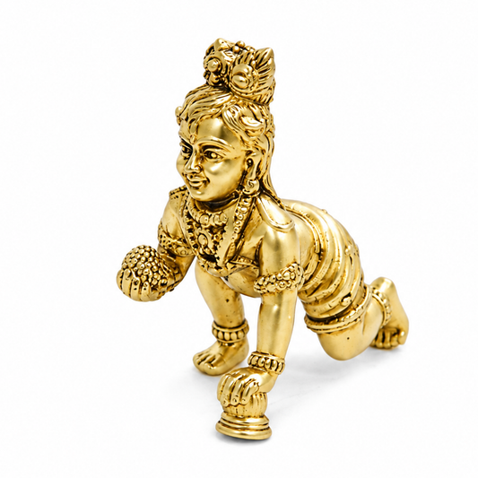 Miniature Brass Laddu Gopal /baby krishna Idol