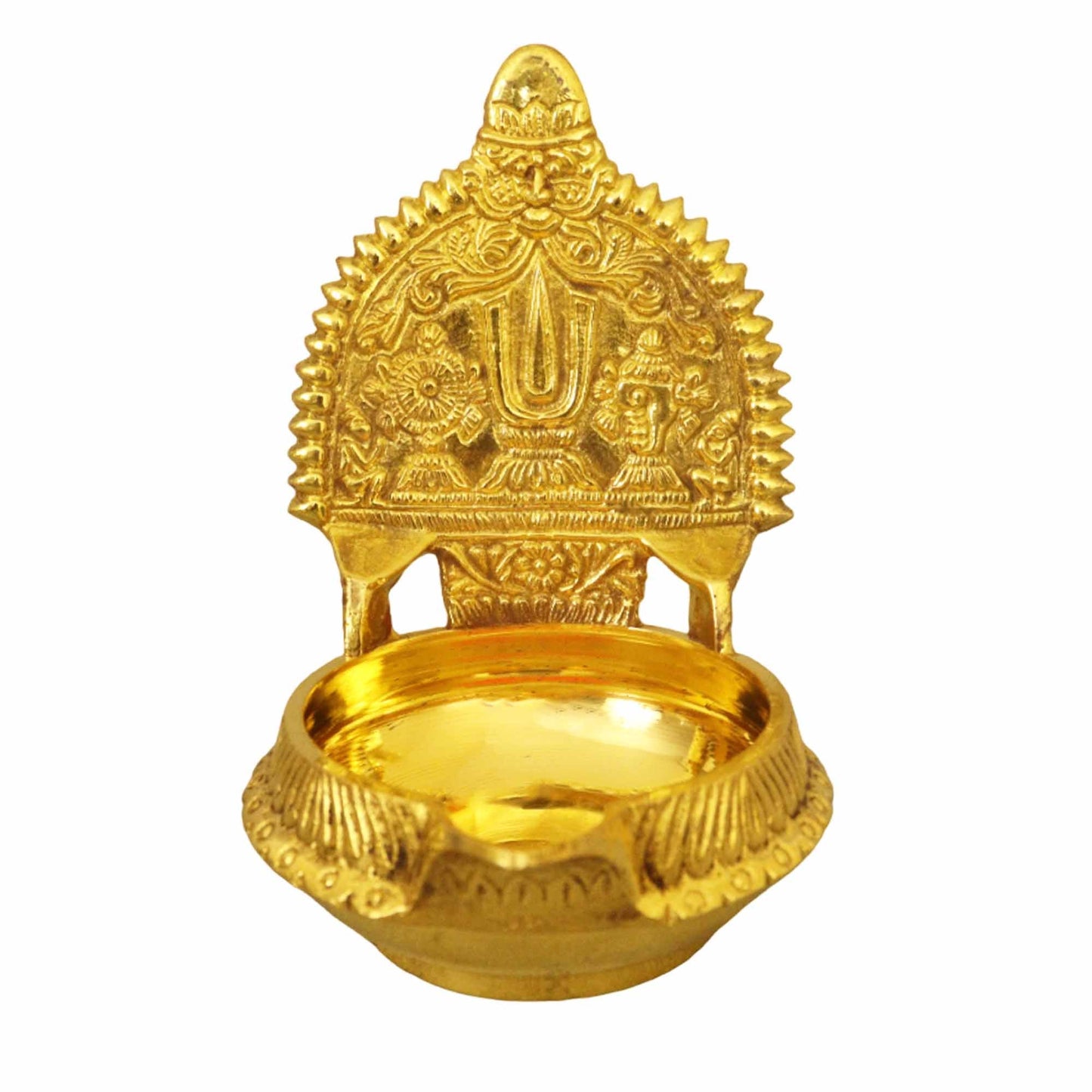 Kuber Shank Size-40 (Perumal Kuber Vilaku) (Pital Dhanpati Conch Deepak)