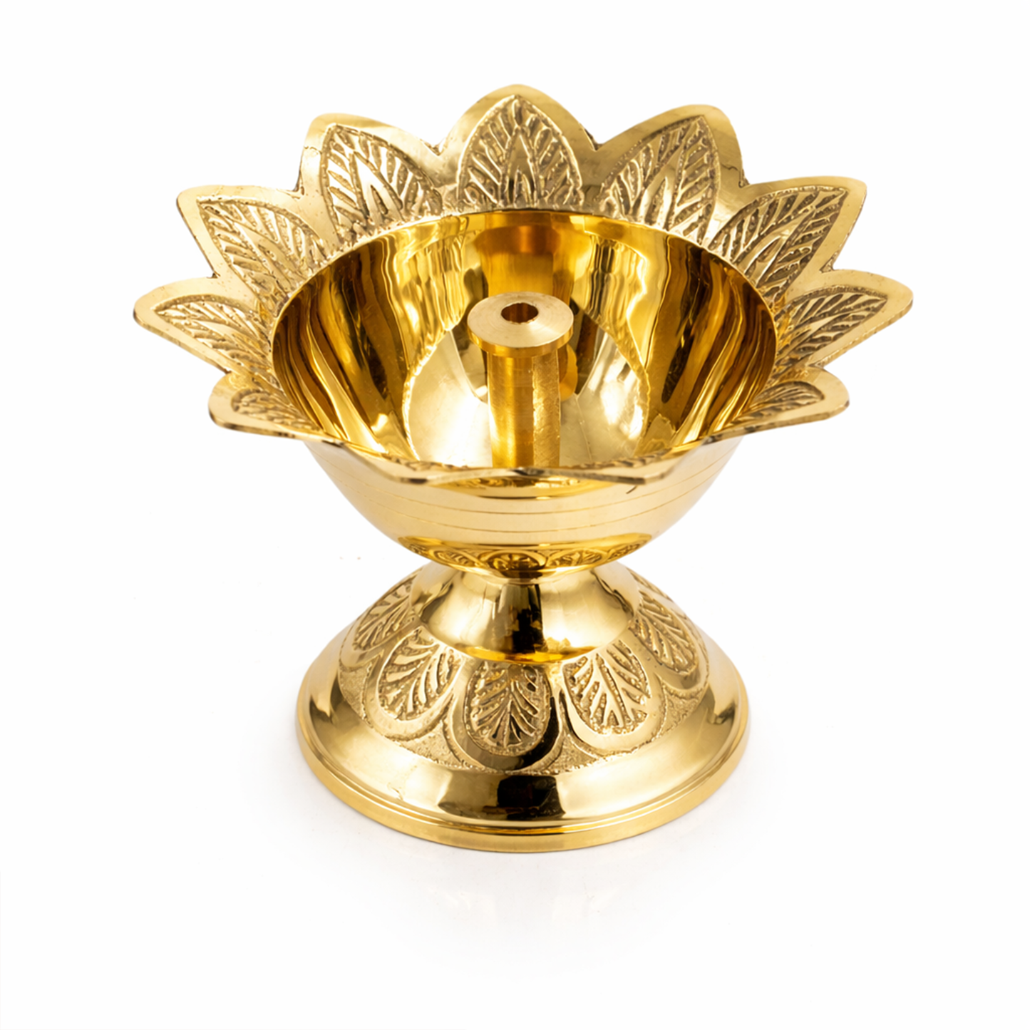 Brass Deepam for Pooja-Devadas jyothi Embosed Size-3