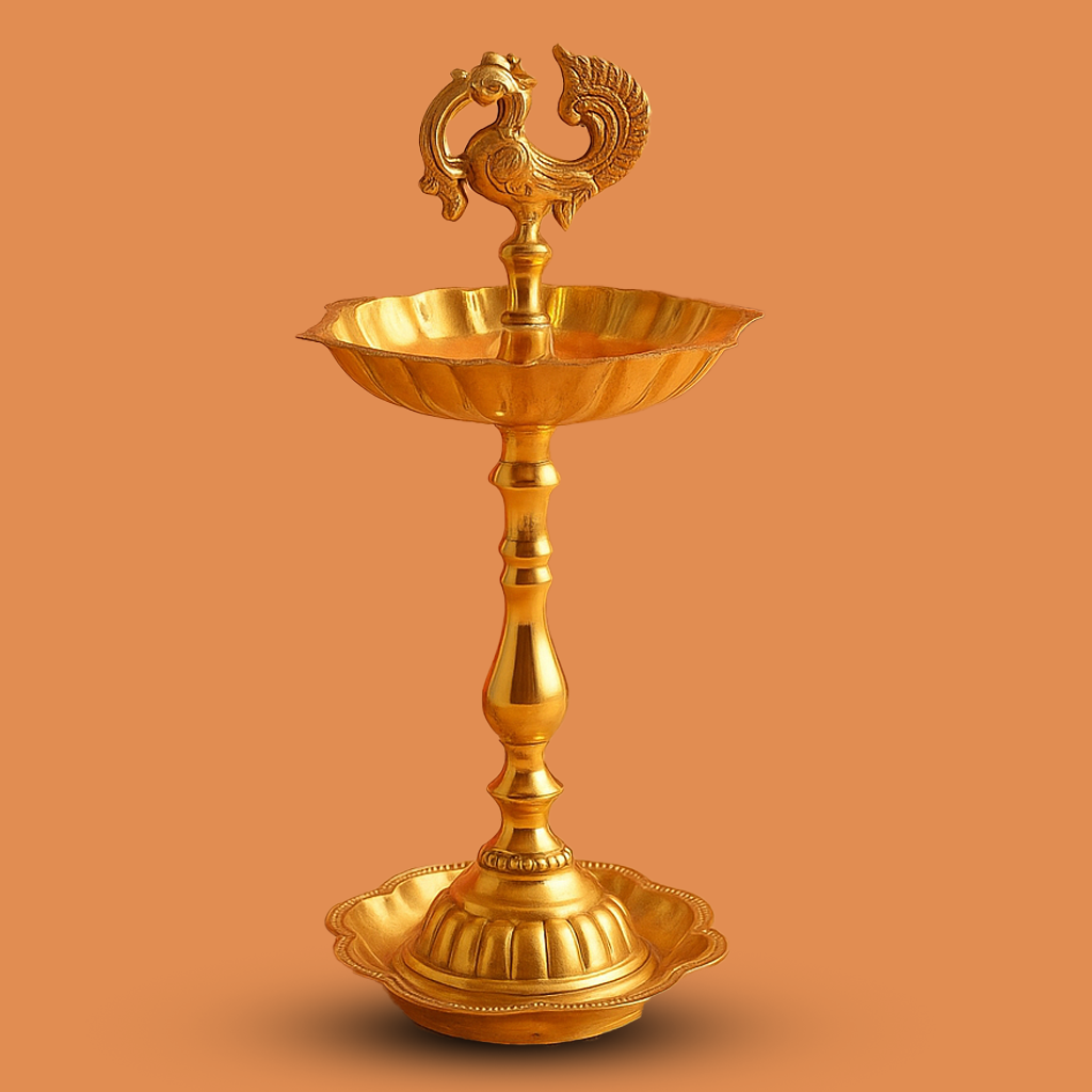 Brass star peacock diya Big(0.285gm)