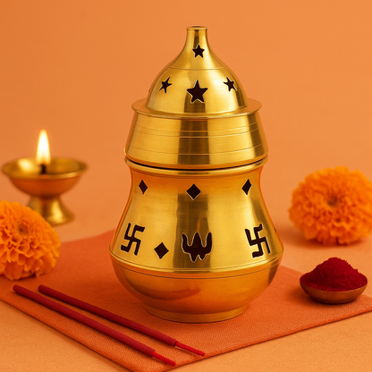 Brass Karpoor Lamp |Diffuser diya
