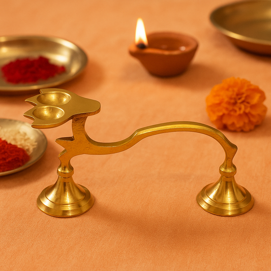 Karpoor Aarti Two Face Diya (0.200 gm) (Pital Kapoor Do Mukh Deepak)