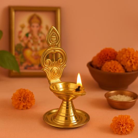 Brass Om Agal Vilaku (Pital Aum Wide Deepak)