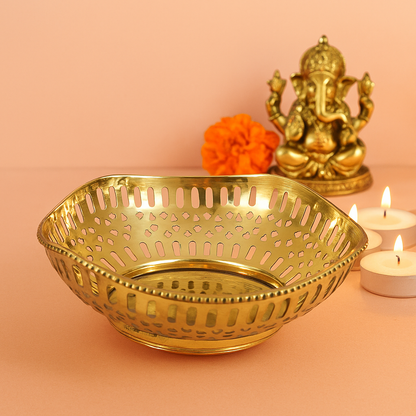 Brass Deep Bowl Fancy (Pital Deepak Katori Sundar)