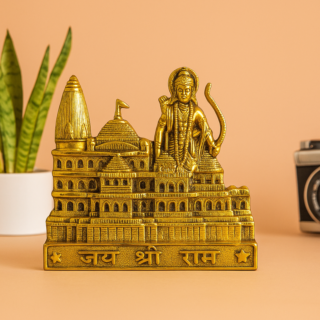 Oxidised Gold Finished Ram Mandir (Pital Ram Temple / Ayodhya Mandir)