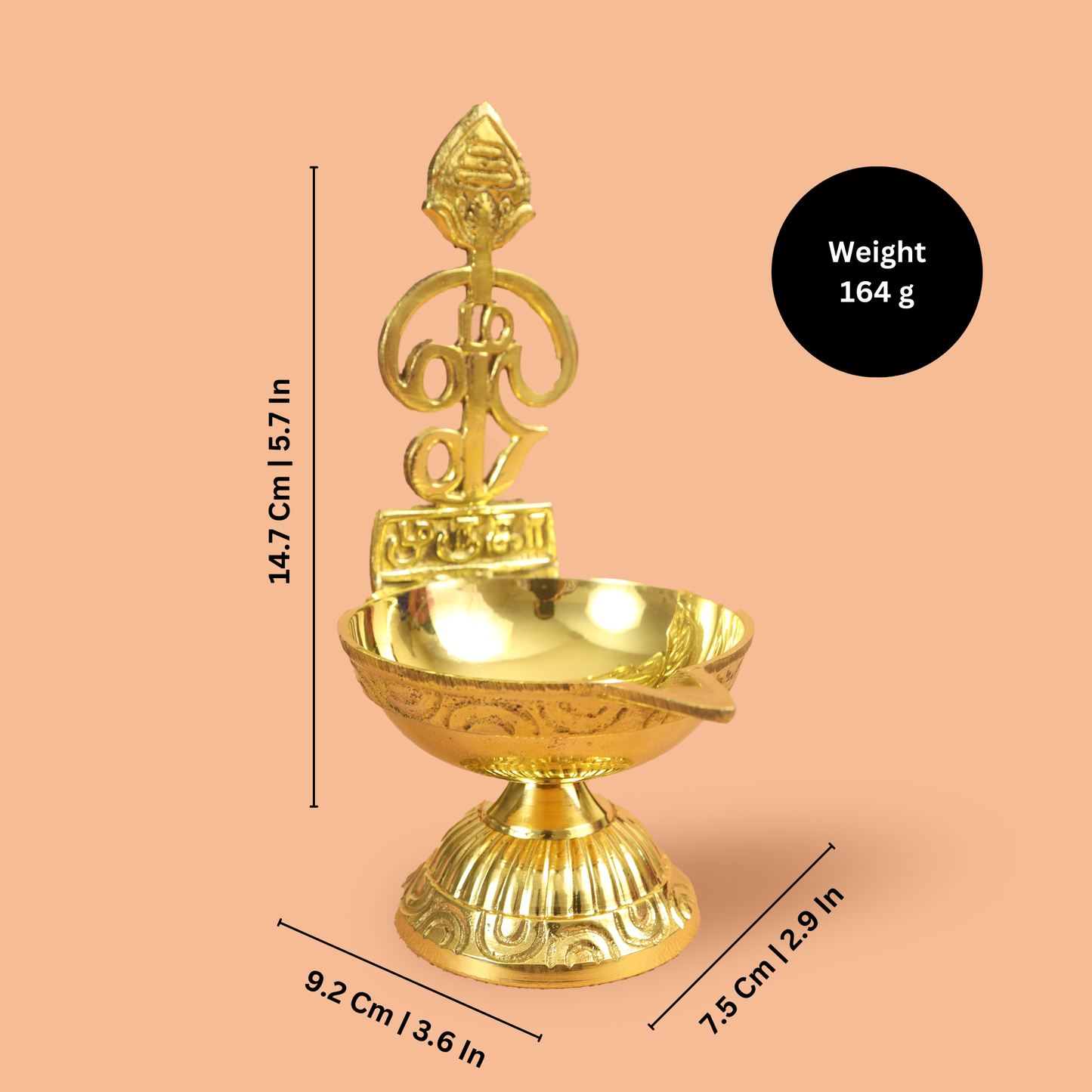 Brass OM Murugan Diya (Pital Aum Kartikeya Deepak)