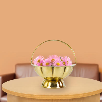 Brass Flower Basket for Pooja-Lotus Leaf