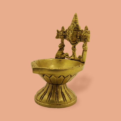 Antique Tirupathi Balaji Diya-Small (Pital Prachin Tirupati Deepak)