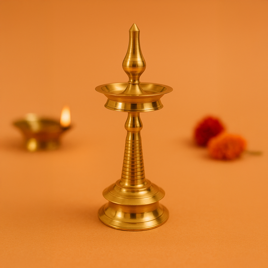 Brass Kerala Nila Vilakku-12inch (Pital Kerala Nila Deepak)