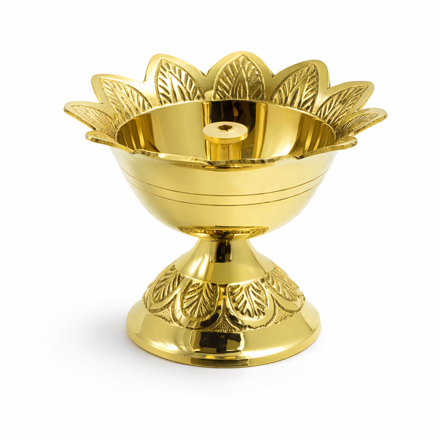 Brass Deepam for Pooja-Devadas jyothi Embosed Size-3