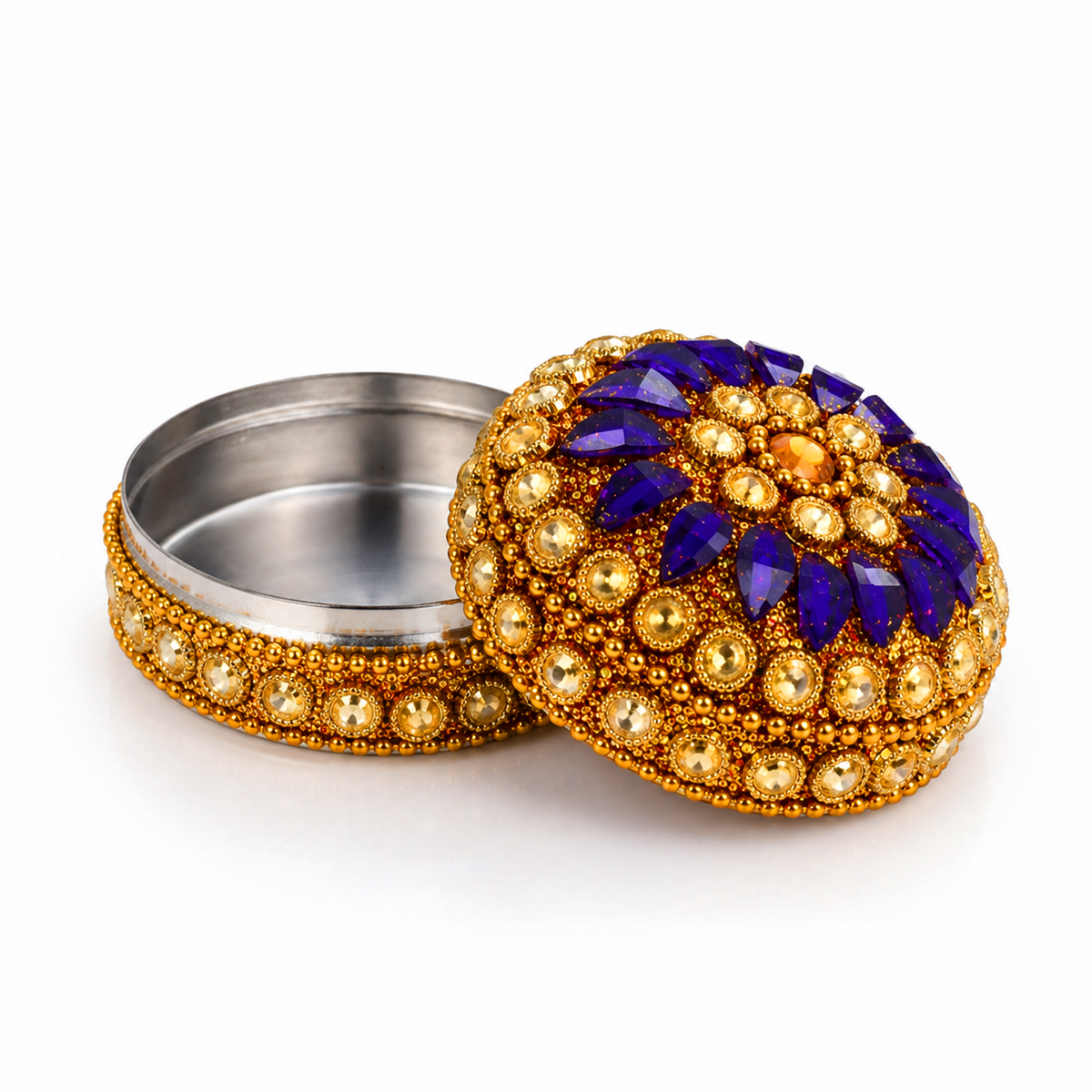 Multi color stone kumkum  size-3(Pack of 4 )