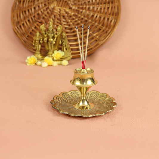 पीतल धूप स्टैंड मोर
