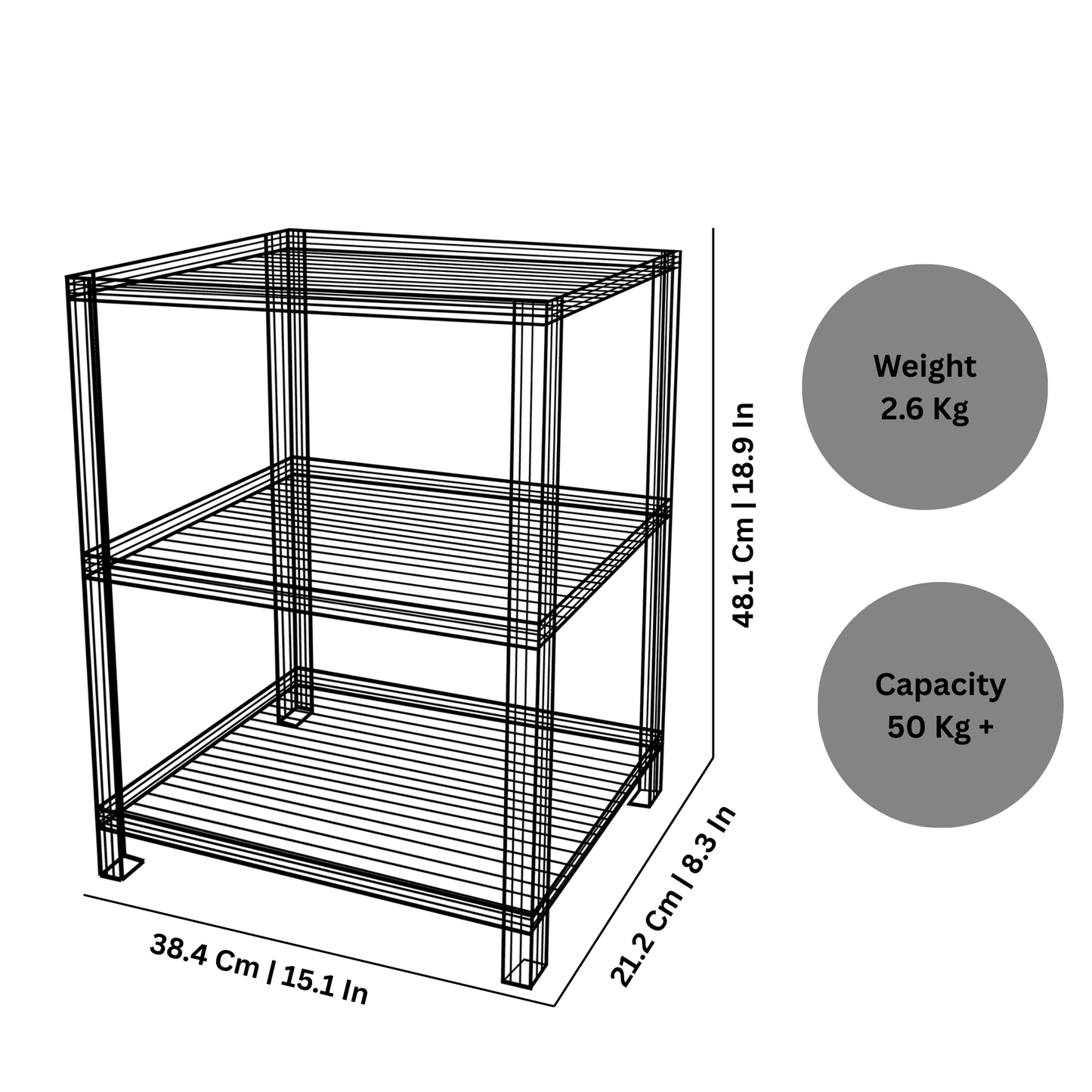 Pooja Shelf for Home Temple-Metal 3 tier Rack
