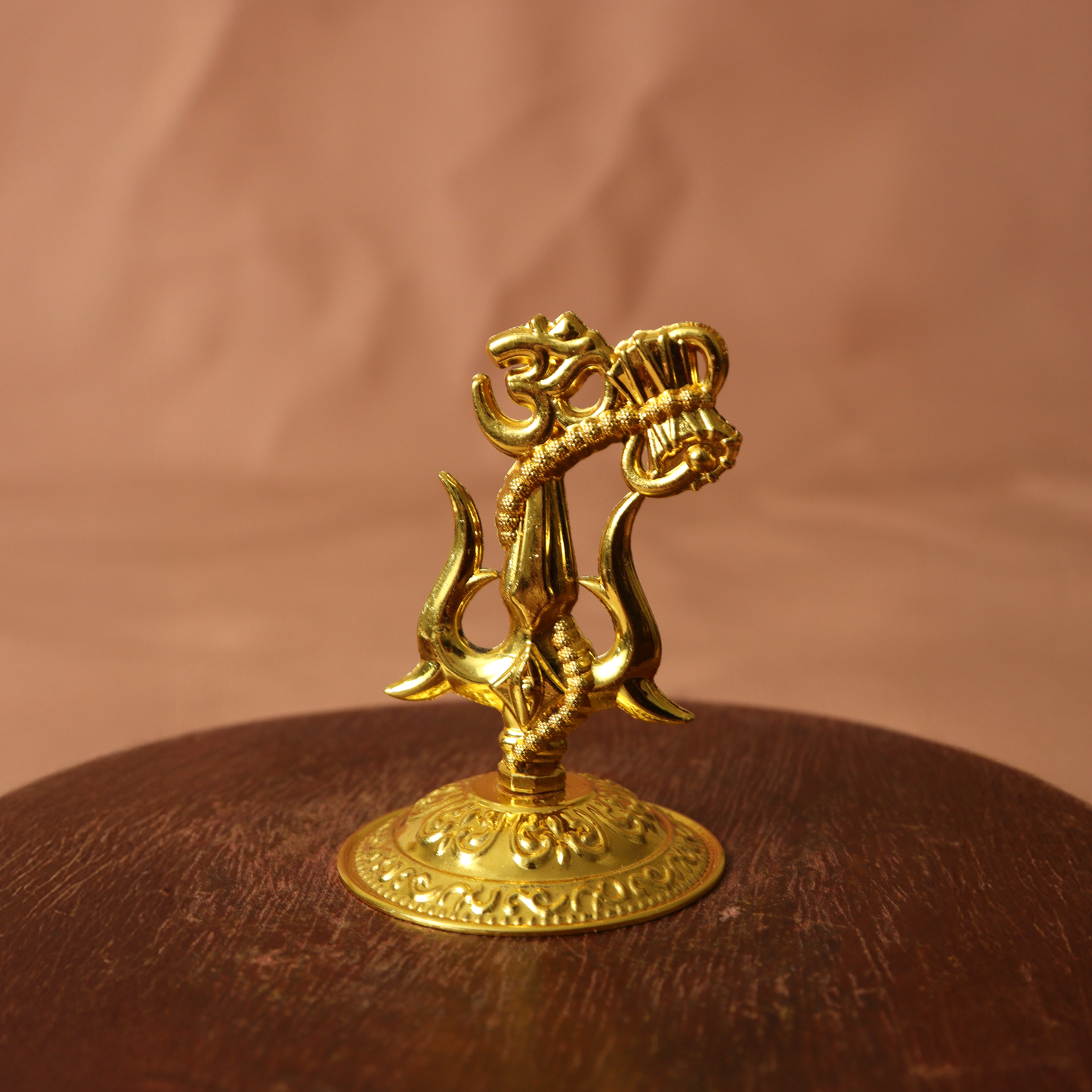 Shiva Trishul with Damru Om Symbol Idol-Miniature Shiv Trishul Murti [28g]
