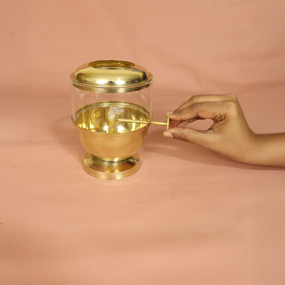 Brass Akhand Jyothi Size 5 (Pital Akhand Jyoti Deepak)